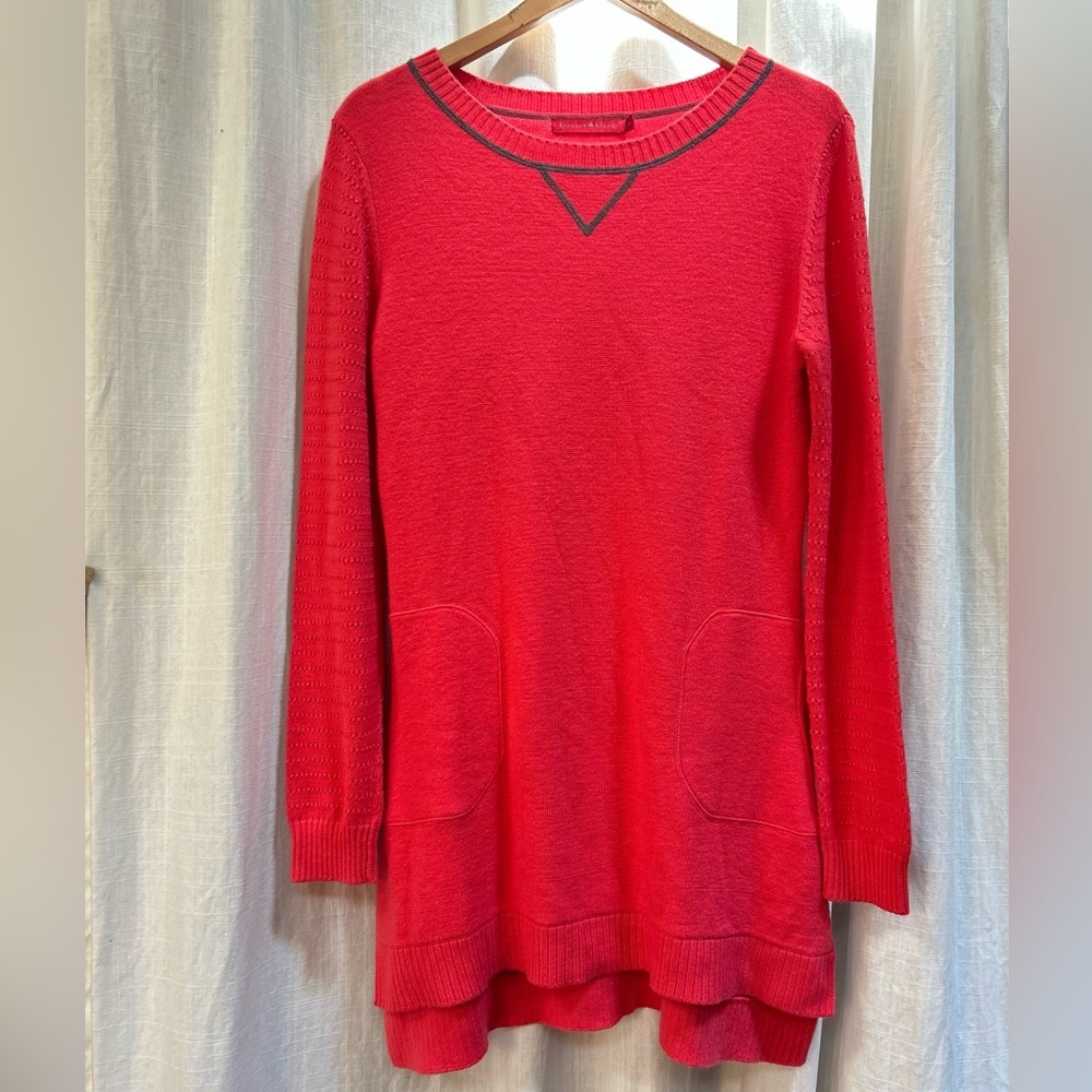 KRIMSON KLOVER Red Wool Blend Pullover Sweater Tunic Dress long sleeve Womens M